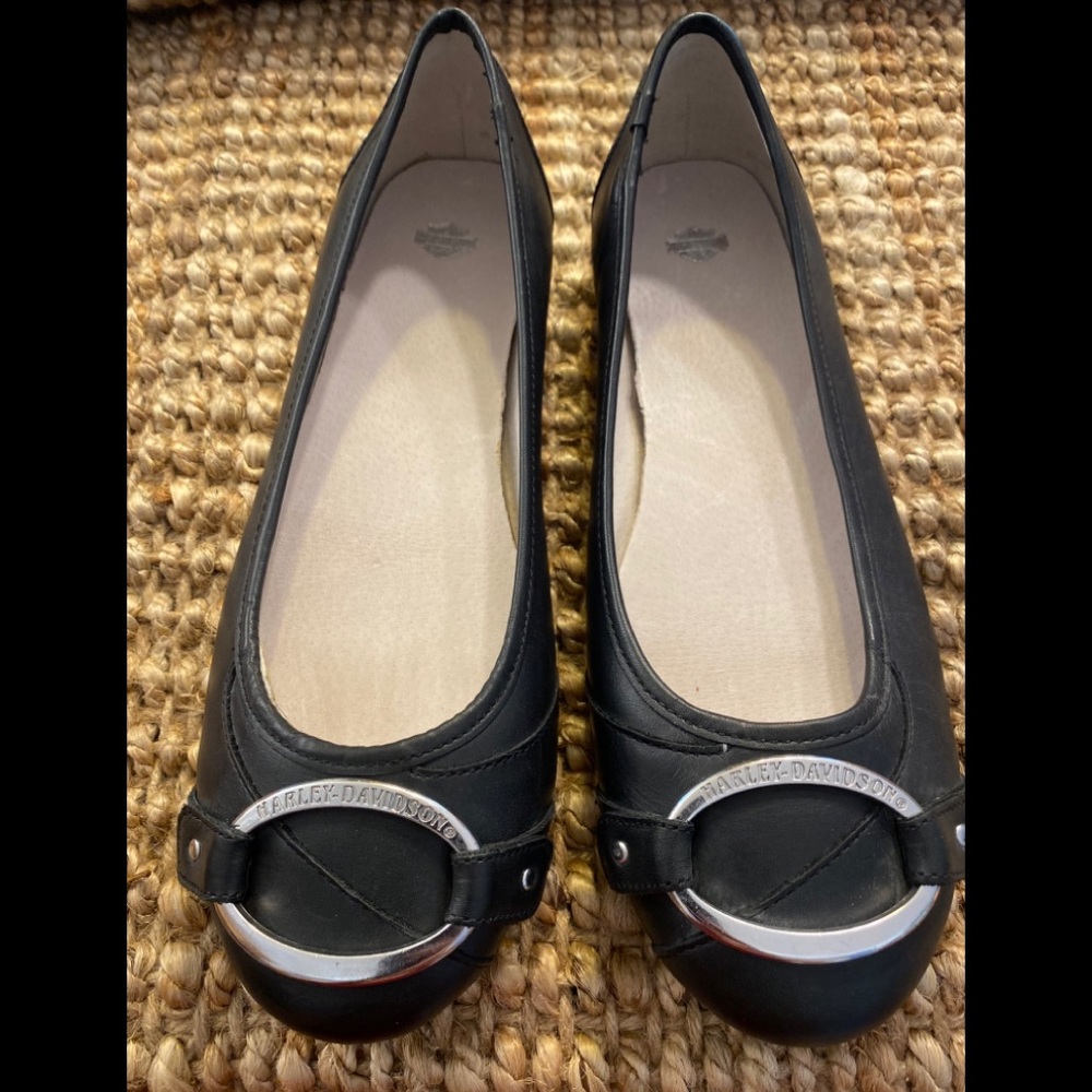 Harley Davidson black leather shoes 9